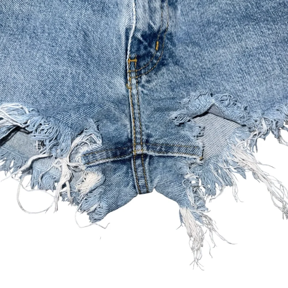 VTG Polo Ralph Lauren Distressed Denim Cutoff Shorts Sz 28 Frayed Boho Festival - Picture 5 of 7